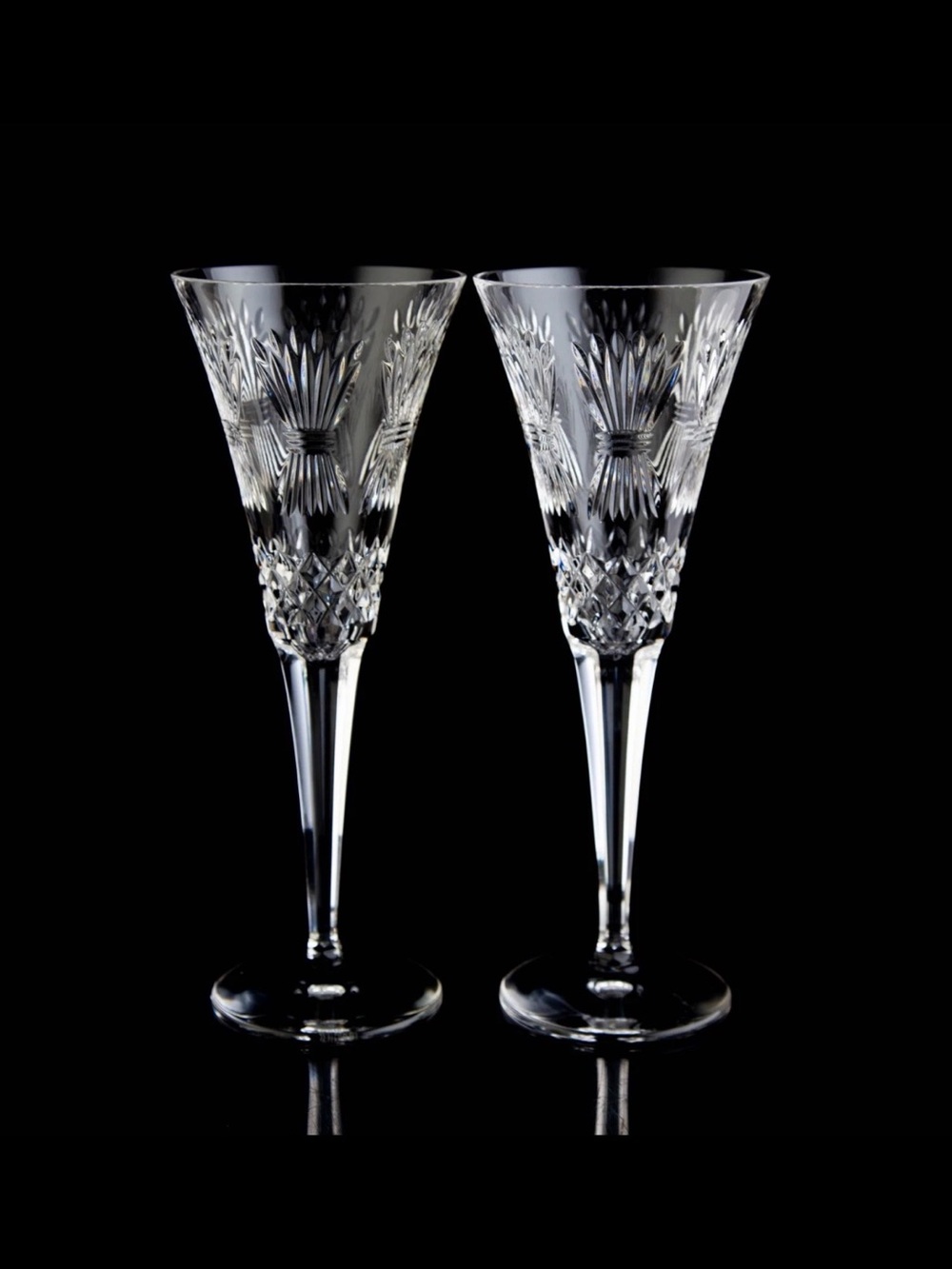 Waterford Crystal Millennium Series Champagne Flutes - PROSPERITY